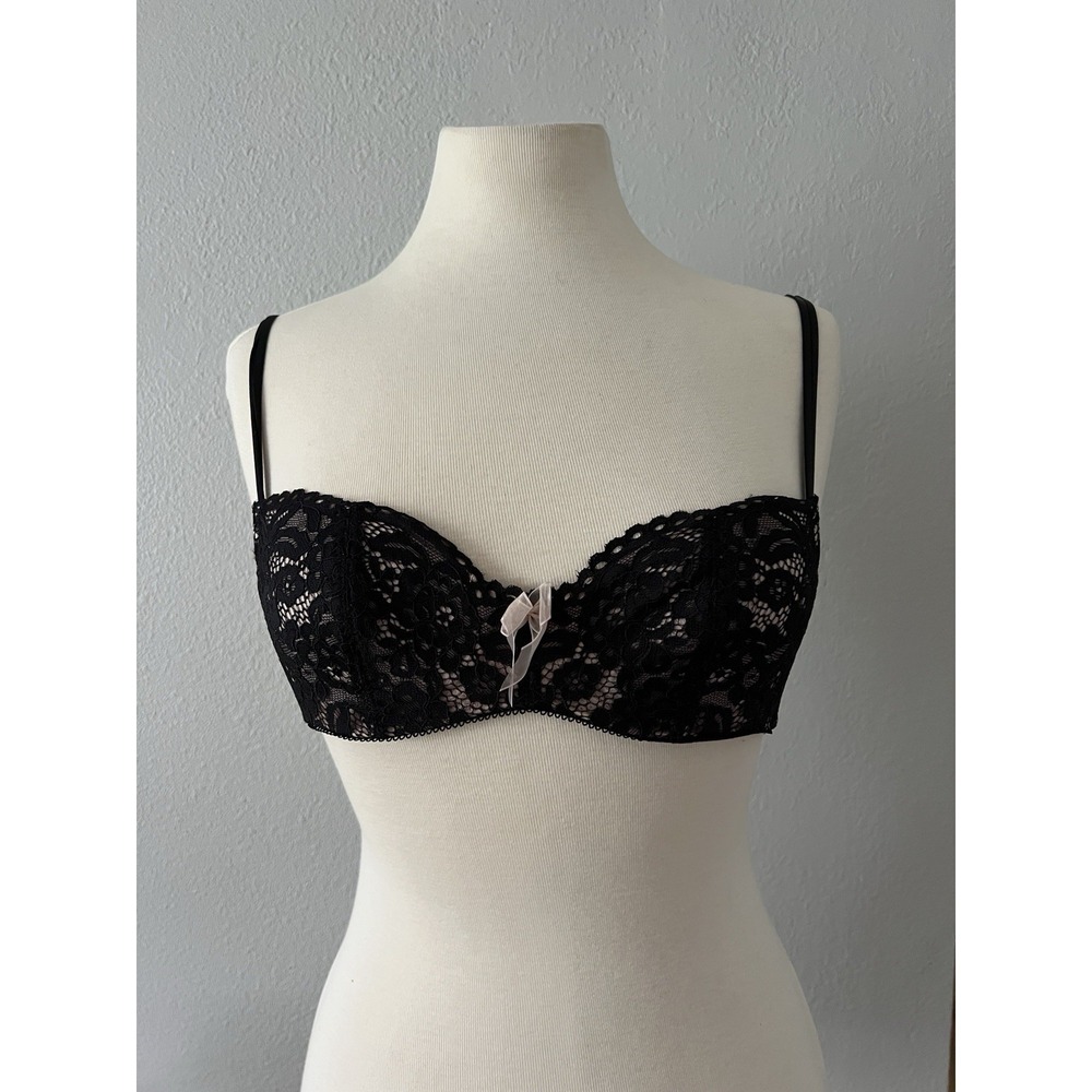 b.tempt'd by Wacoal Ciao Bella Balconette Bra 953144 Black Lace Underwire 32B
